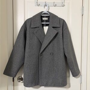 BRAND NEW Zara Women's Gray Pea Coat